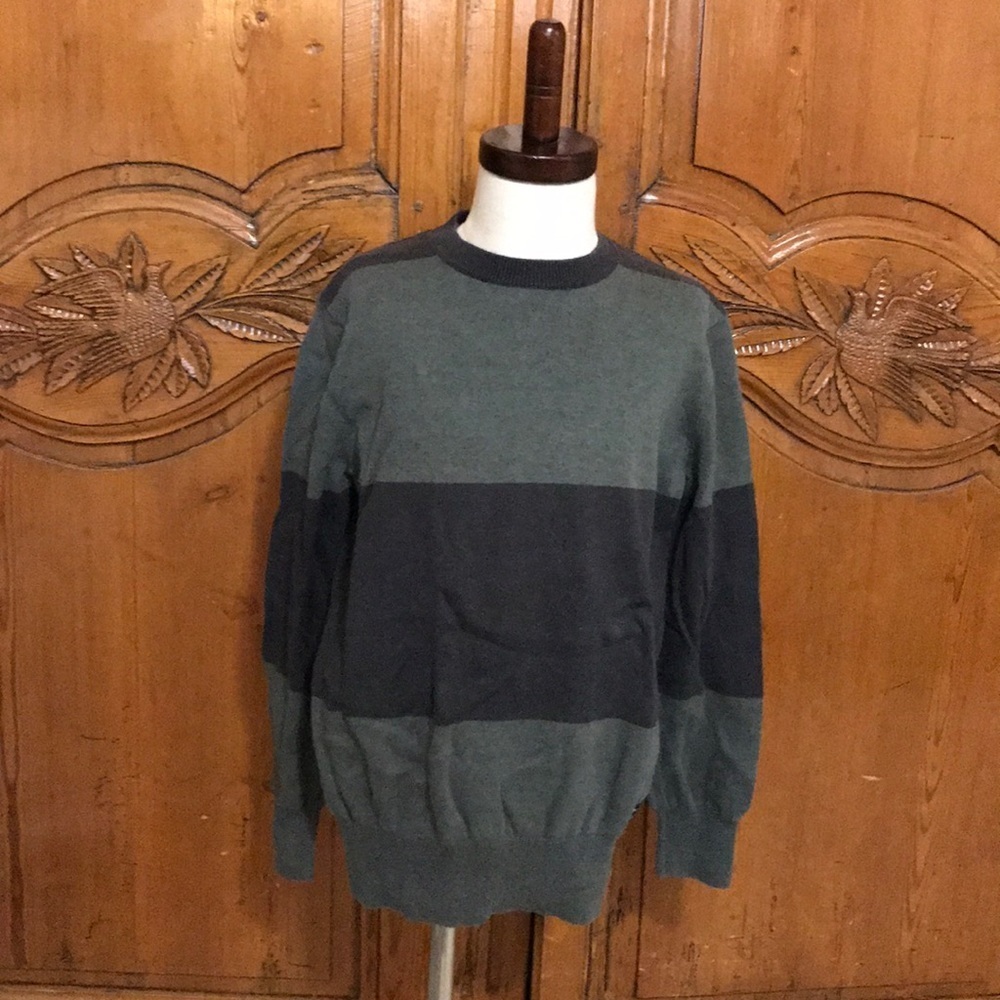 RVCA Youth Crew Neck Green Stripe Sweater